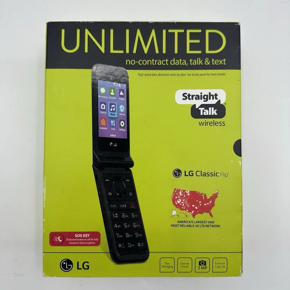 LG Classic Flip L125DL TracFone GSM CDMA 8G Unlimited No Contract Data Talk Text